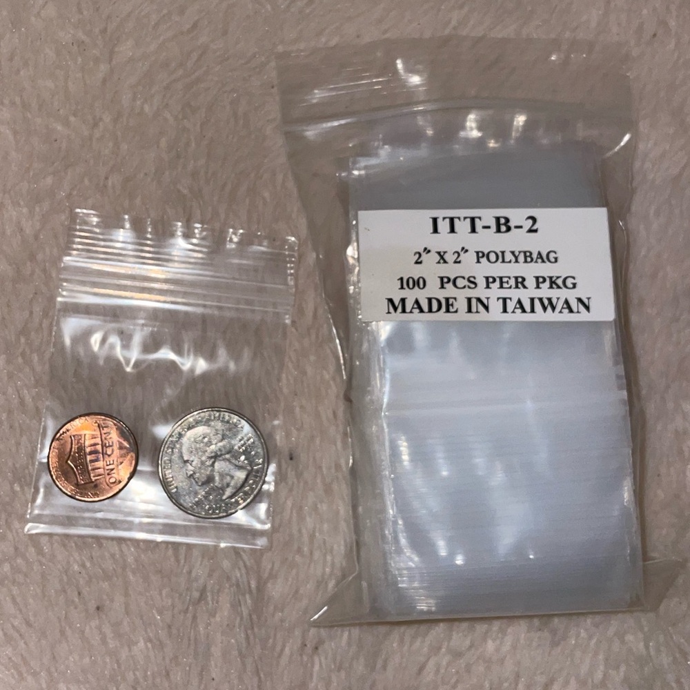100 X 2"X 2" Ziplock Bags Clear Small Poly Bag Reclosable